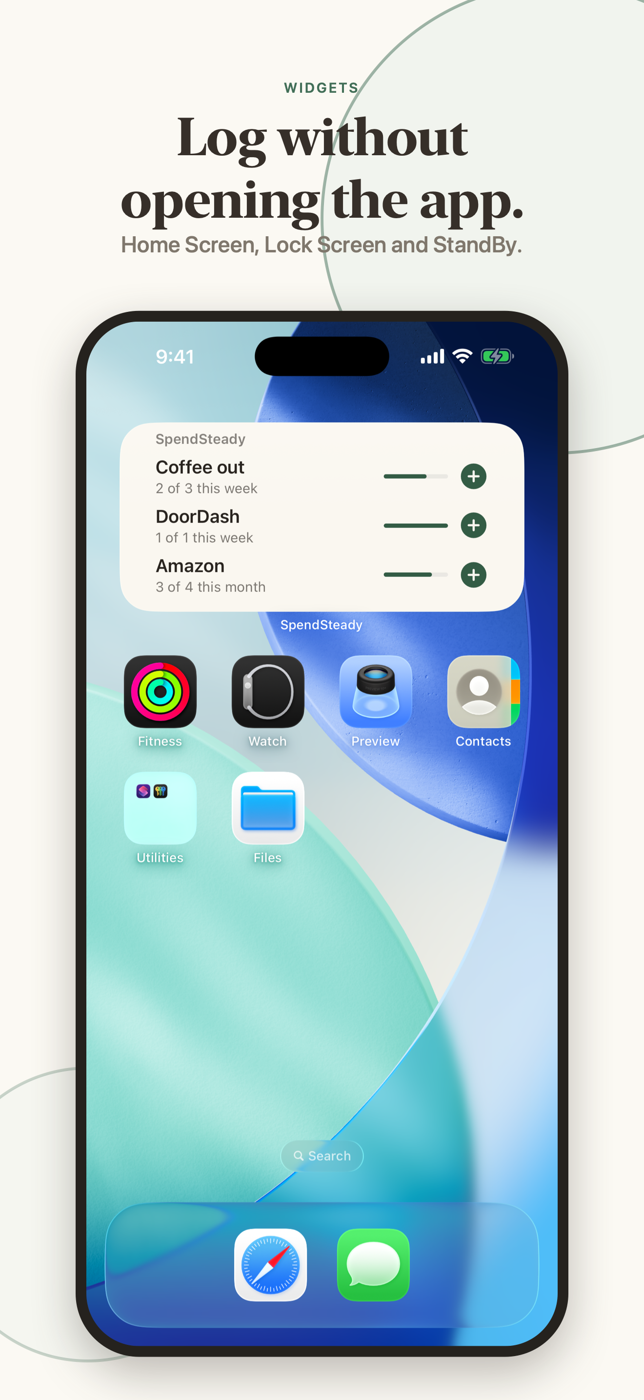 Log purchases with widgets